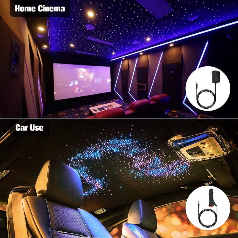 CHINLY Starlight Headliner Kit Twinkle 550pcs 13.1ft 0.02in 16w Fiber Optic Lights kit, Music Mode Bluetooth APP Control Remote, RGBW Star roof Lights for Star Headliner/Home Theater/Pool Ceiling - Image 3